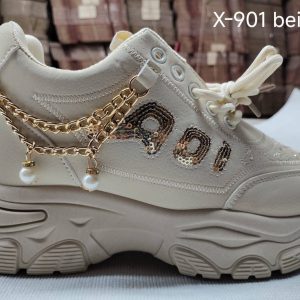 Ladies Shoes Sneakers Fashion shoes for Girls X-901 Beige